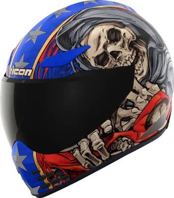 Casco completo Icon Adult Domain Revere | XS S M L XL 2XL 3XL | Rojo azul Foto 1 de 3