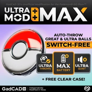 Ultra Mod: MAX - NEW SWITCH-FREE Pokémon Go Plus + Auto-Catcher Mod (Dim LEDs) - Picture 1 of 4