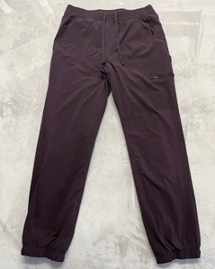 Eddie Bauer Pants Women 10 Burgundy Fleece Lined Stretch Cuffed Jogger Outdoors - Picture 1 of 20