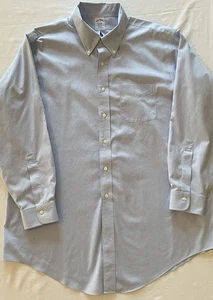 Brooks Brothers Dress Shirt Men 18 34 Button Down Slim Fit Non Iron French Blue - Picture 1 of 9
