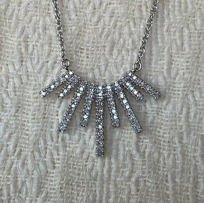 Collar graduado de diamantes de oro blanco de 10K de 0,33 CTW, 18 pulgadas, 2,8 gramos - ¡NUEVO CON ETIQUETAS! Foto 1 de 4