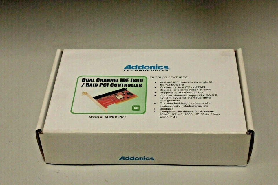 Addonics AD2IDEPRJ Dual Channel IDE JBOD / RAID PCI Controller - Image 1 of 2