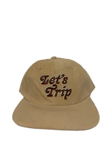 NEW Corduroy LET’S TRIP Adjustable Hat Embroidered - Picture 1 of 9