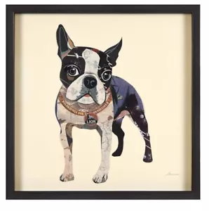 Empire Art Direct Boston Terrior dimensionale handgefertigte Collage Wandkunst 17”x17” - Bild 1 von 3
