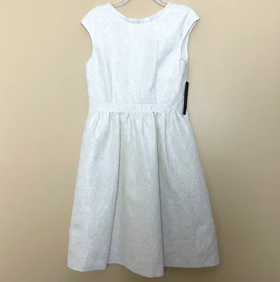 Vestido Cynthia Steffe 8 Lirio Blanco Metálico Jacquard Brocado Bolsillos Nuevo con Etiquetas Fiesta Foto 1 de 4