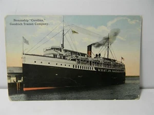 Vintage Steamship " Carolina " Goodrich Transit Company Green Bay Postcard - P29 - Picture 1 of 3