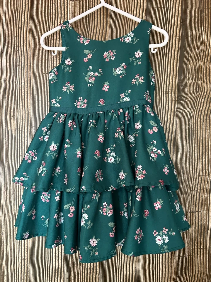 Vestido Janie + Jack Verde Rosa Floral Volantes Primavera Pascua St. Patty's Niñas 2T Foto 1 de 4