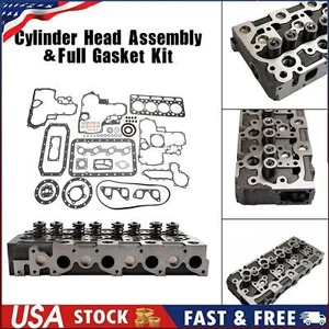 Complete Cylinder Head+Gasket Kit For Kubota V1902 Holland Skid Steer L555 U - Picture 1 of 11