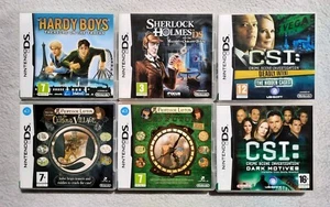 Nintendo DS - PACCHETTO PUZZLE GAME x6 - Hardy Boys - Sherlock - CSI - Prof Layton - Foto 1 di 9
