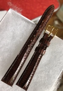 NEW GENUINE LIZARD HAMILTON TEJU LIZARD 13R 13mm STRAP PADDED WATCH BAND Brown - Picture 1 of 6