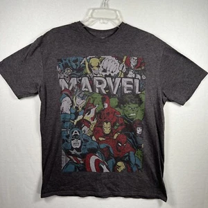 Marvel Men’s Graphic T-shirt Size XL Gray Short Sleeves Avengers Iron Man Thor D - Picture 1 of 6