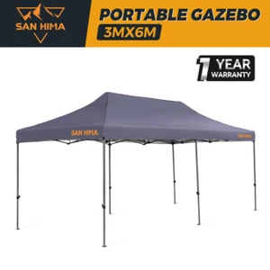 San Hima 3m x 6m Gazebo Portable Folding Pop Up Heavy Duty Steel Frame Camping - Picture 1 of 10