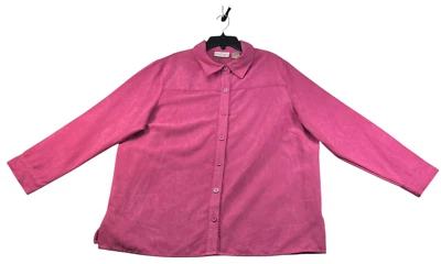 Blusa Studio Works para mujer talla grande 1X rosa manga larga abotonada Foto 1 de 4