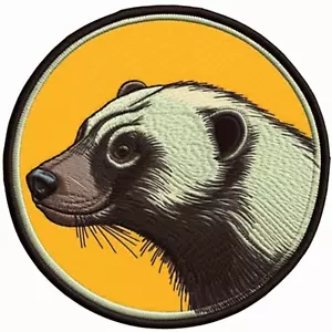 Honey Badger Patch Iron-On Applique For Clothing Vest - Wild Animal Badge - Picture 1 of 12