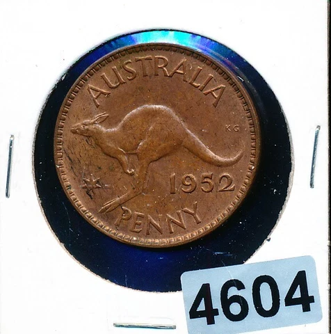 AUSTRALIA PENNY 1952 - K43 - RED UNCIRCULATED - #4604 Cover
