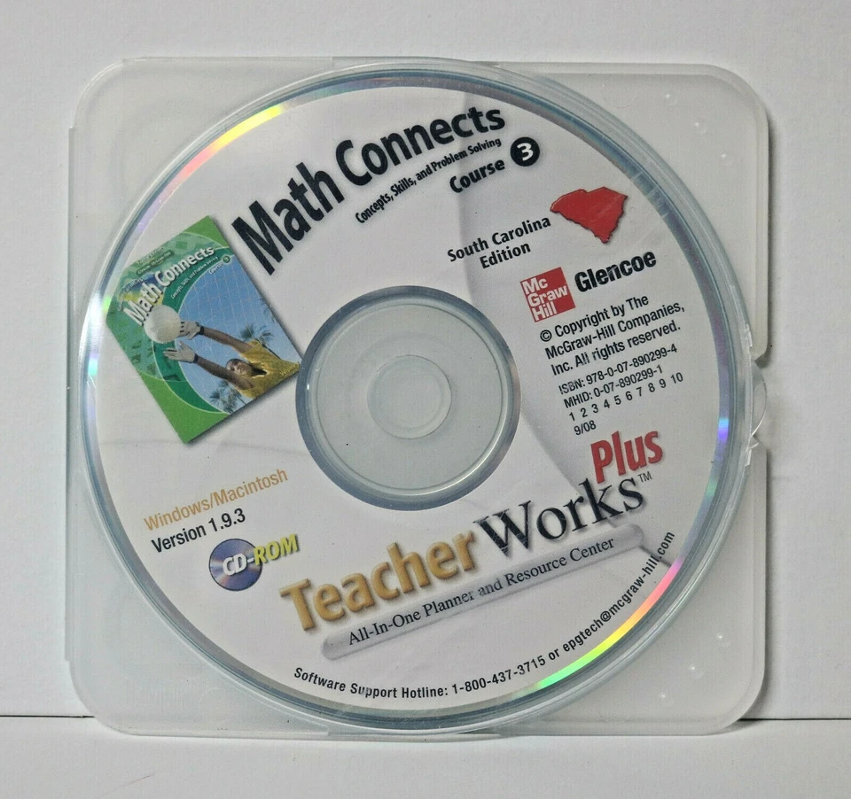 Math Connections Course 3 South Carolina Teacher Works Plus McGraw-Hill CD-Rom - Image 1 of 1