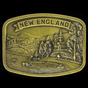 Boucle de ceinture vintage Nouvelle-Angleterre Vermont Maine RI MA Cape Coast East Coast années 80 dans son emballage d'origine - Photo 1 sur 2