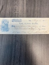 Eliphalet Remington & Sons signed check August 28, 1854, Civil War Autograph JSA