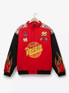 Men's Biker Disney Pixar Cars Lightning Mcqueen Racing Red Jacket for Men Gift - Picture 1 of 3