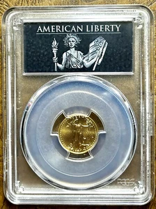 2017 $5 AMERICAN GOLD EAGLE PCGS FIRST STRIKE 1/500 GAUDENS DESIGN 1/10 MS70 GHE - Picture 1 of 7
