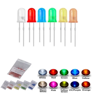 50pcs 100pcs 5mm Diffused LED Diode Reb Green Blue white Blue DIY light-emitting - Picture 1 of 21