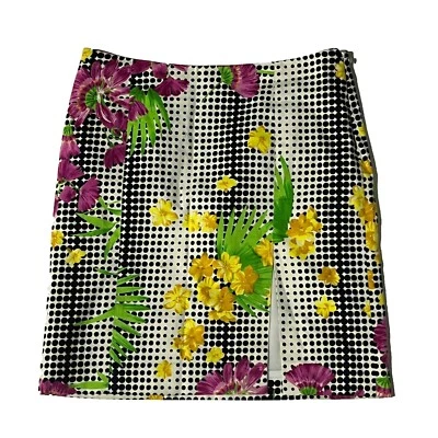 Versace Jeans Alta Costura Vintage Mujer Blanco Floral Corto Falda Lápiz Talla 28|42 Foto 1 de 4