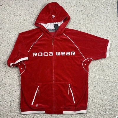 Sudadera Roca Wear Niños Talla L Roja Manga Corta Cremallera Completa Bolsillos con Capucha Foto 1 de 4