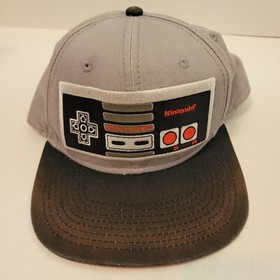 VTG Nintendo NES Controller Hat Cap, Grey & Black, Embroidered, Rare Color Combo