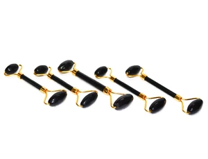 Wholesale Lot 5PcXBlack Obsidian Double-sided Facial Roller Massager WITH BOX - Picture 1 of 16