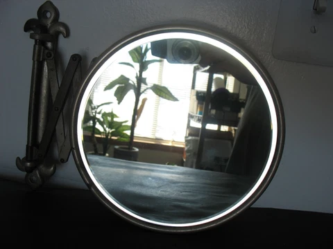 Antique Accordian Mirror ( Weber & Knapp) JAMES TOWN N.Y. (RARE) Cover