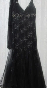 Victorian Trading Co. Montage Mon Cheri Queen Anne Evening Gown Black sz 8 - Picture 1 of 6