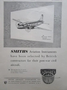 7/1946 PUB SMITHS AIRCRAFT INSTRUMENTS VICKERS VIKING AVION ORIGINAL AD - Picture 1 of 1
