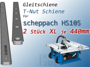 2x 440mm T-Nut Gleitschiene f. Scheppach HS 105 Tischkreissäge, Schiebeschlitten - Picture 1 of 3