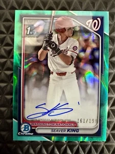 2024 Bowman Chrome Draft Seaver King Auto 1st Nationals /199 Aqua Raywave 🔥 - Picture 1 of 2