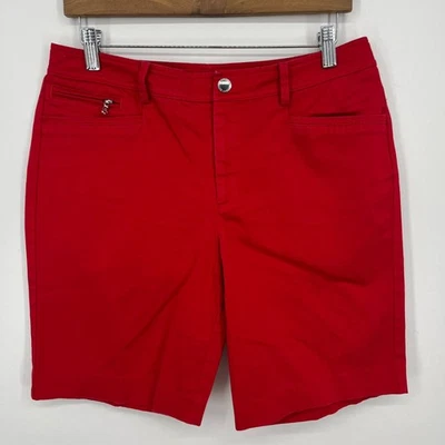 Шорты женские Lauren Ralph Lauren Chino 6 красные без застежек 9 дюймов на молнии плоские спереди - Изображение 1 из 4