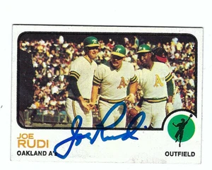 Autographed 1973 Topps #360 Joe Rudi Oakland A's card - w/COA - Picture 1 of 1