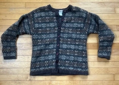 复古水晶神户羊毛设得兰群岛开衫毛衣女式 M 香港制造 — 第 1/4 张图片