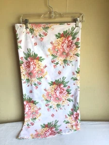 Vintage April Cornell Classic Floral Rosa Frühling Blumen Runde Baumwolle Tischdecke - Bild 1 von 6