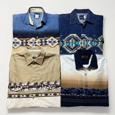 Lote De Colección Escénico Camarones Occidentales Caballos Búfalo Azteca Suroeste Wrangler Roper L Foto 1 de 4