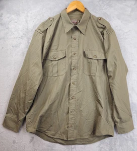 Cabelas Shirt Large Tall Safari Series Field Utility Tactical Khaki Green Button - Picture 1 of 5