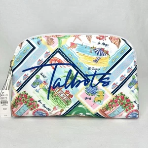 NEW! Talbots Scenic Print Zipper Pouch Inside Pocket Cosmetic Makeup Travel Bag - Picture 1 of 6