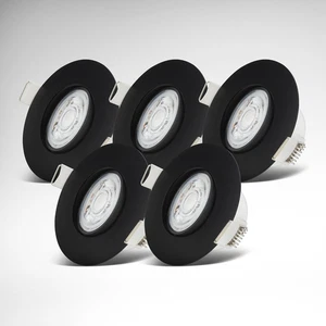 B.K.Licht - Set Di 5 Faretti LED Da Incasso 230V, Orientabile per Il Bagno IP65, - Imagen 1 de 12