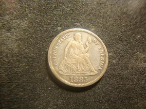 1885-S ss xf sitzende Freiheit Groschen schöne Ränder anständige Münze Rückseite Rückstand LVX - Bild 1 von 5