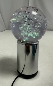 Vintage Fry Plastics International MCM 8" Chrome Base Orb Bubble Table Lamp RARE - Picture 1 of 12