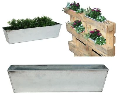 Blumenkasten für Europalette Balkonkasten Einsatz Pflanzkasten verzinkt 38cm - Bild 1 von 4