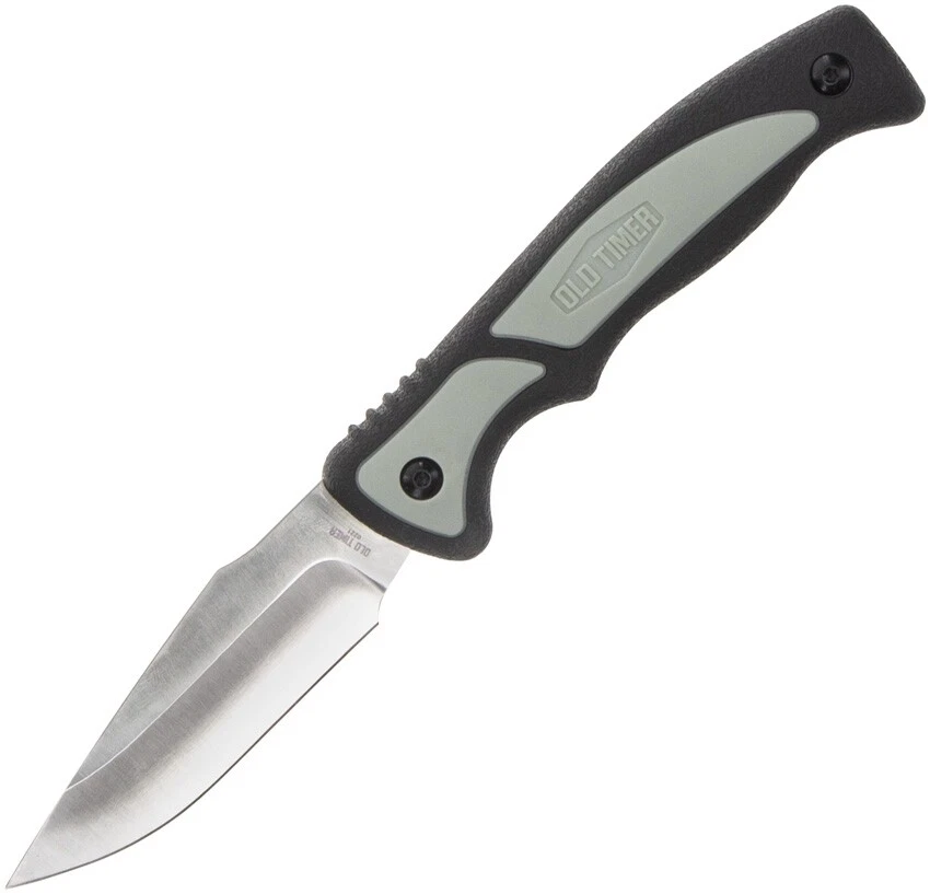 Schrade Trail Boss Fixed Knife 8Cr13MoV Steel Blade Black / Gray TPE - 1137140