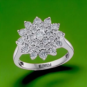 NEW! EFFY DIAMOND & STERLING SILVER BURST RING BY EFFY/ Size 7 /$1,225 - Picture 1 of 9