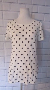 J Crew Dot Graphic Tee Sz Small Polka Dots Short Sleeve White Style F1457 - Picture 1 of 5
