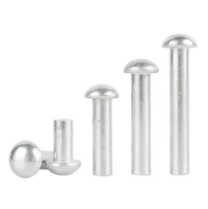 Aluminium Solid Round Head Rivets, DIN 660, Sizes M2-M8, Lengths 3-50mm - Picture 1 of 11
