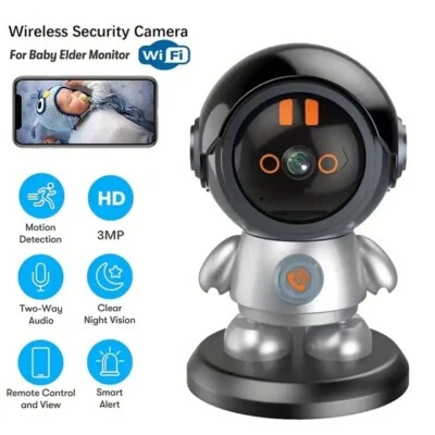 Mini 3MP WiFi Robot Camera Home Security Human Detect One Key Call Baby Monitor - Image 1 of 4